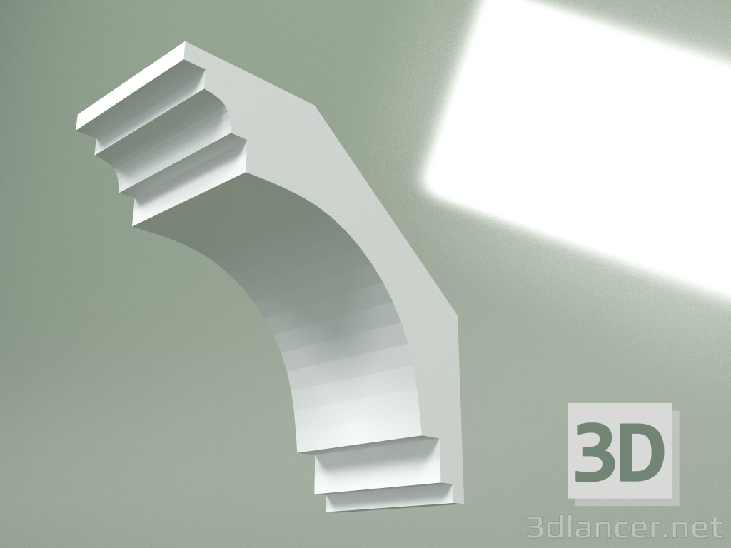 modello 3D Cornicione in gesso (zoccolo a soffitto) KT446 - anteprima