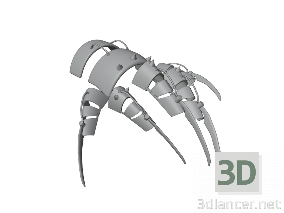 modèle 3D gant de griffes - preview