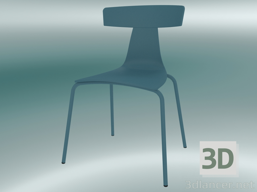modèle 3D Chaise empilable en plastique REMO (1417-20, avion en plastique bleu, avion en bleu) - preview