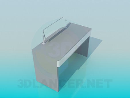 3D Modell Schreibtisch mit Ständer - Vorschau