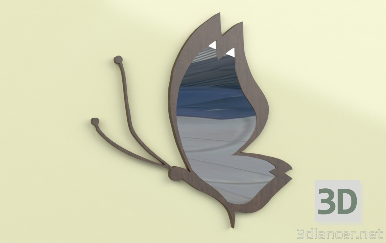 3d model Butterfly mirror - preview