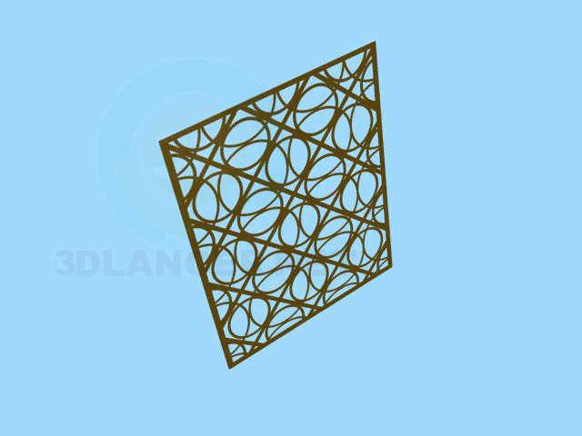 3d модель Декоративная решетка - перегородка – превью