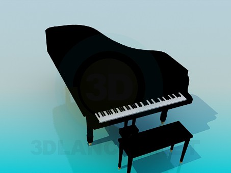 modello 3D Pianoforte - anteprima