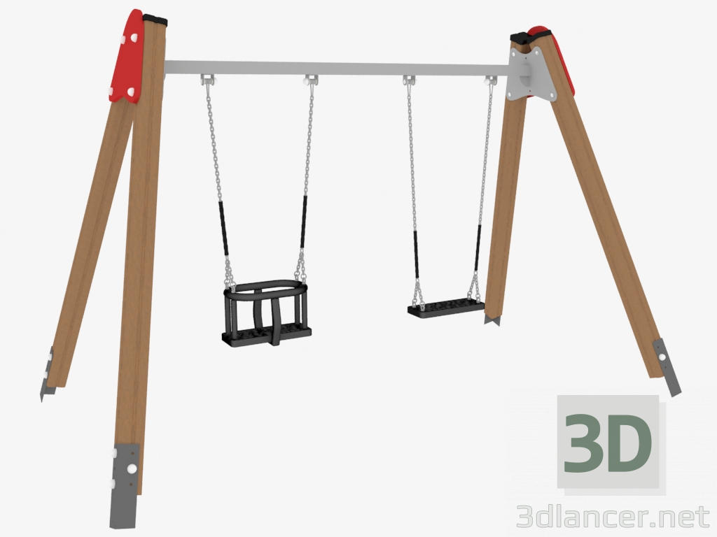 modèle 3D Balançoire aire de jeux (6323) - preview