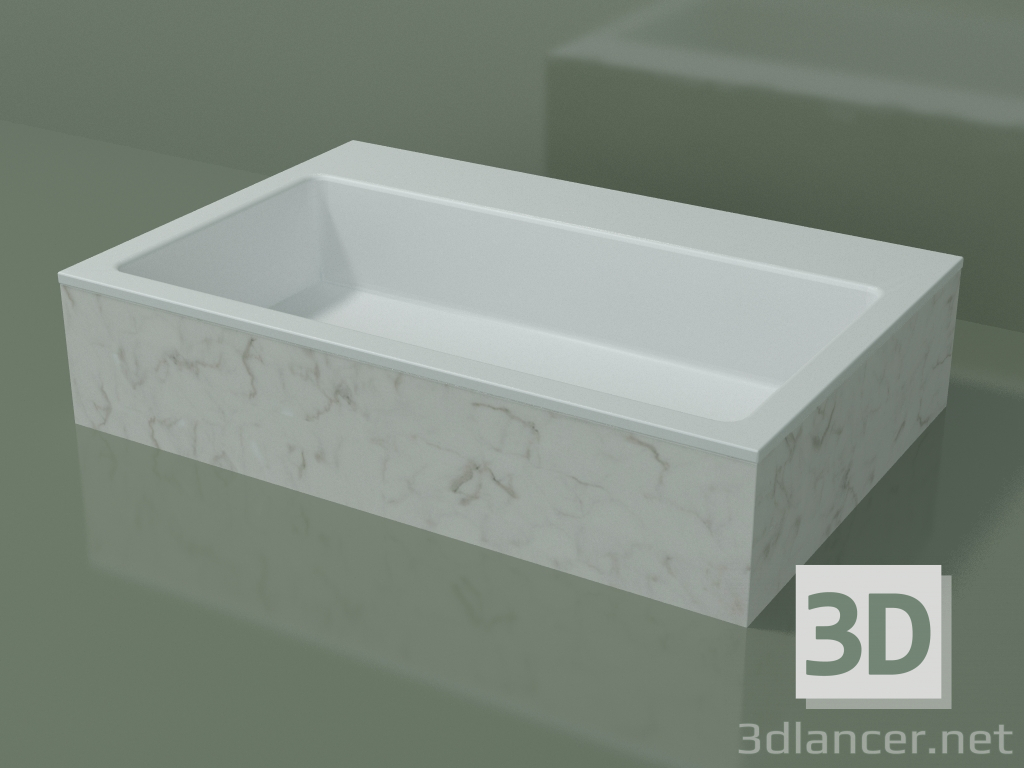 modello 3D Lavabo da appoggio (01R141302, Carrara M01, L 72, P 48, H 16 cm) - anteprima