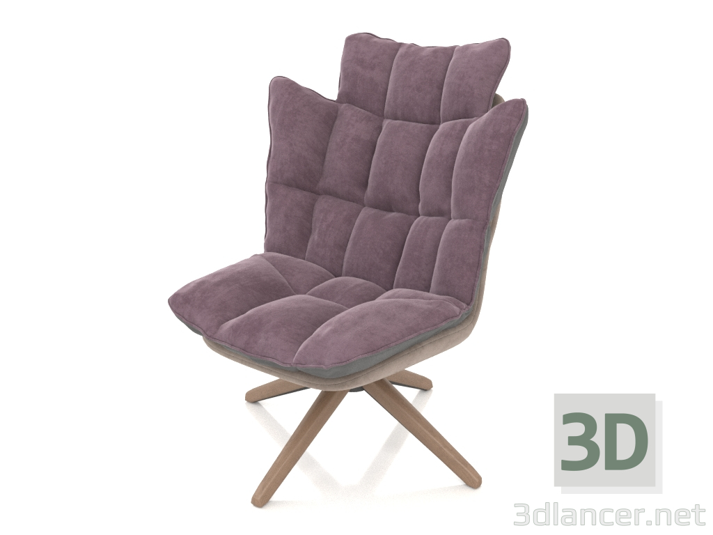 3D Modell Sessel im Husk-Stil (lila) - Vorschau