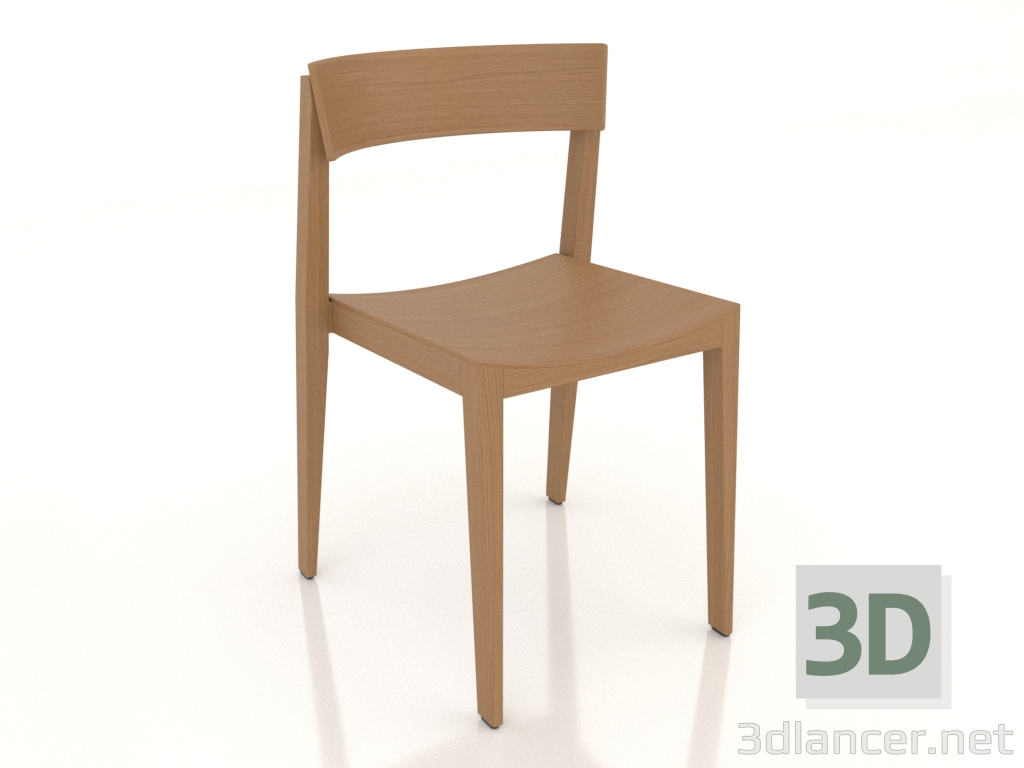 3D Modell Ein Stuhl mit kurzer Rückenlehne - Vorschau