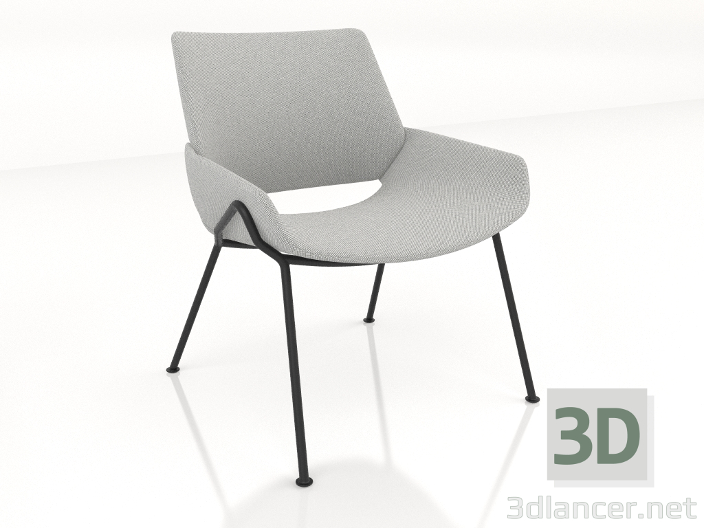 3d model Armchair with metal legs - preview