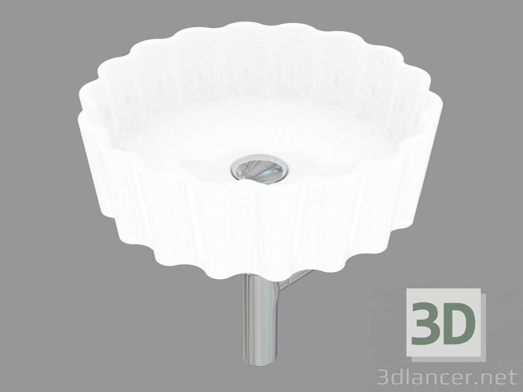 modello 3D Lavabo con sifone Doppio Zero (DZ46L) - anteprima