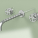 3d model Wall-mounted set of 2 separate mixers with spout (20 11 V, AS) - preview