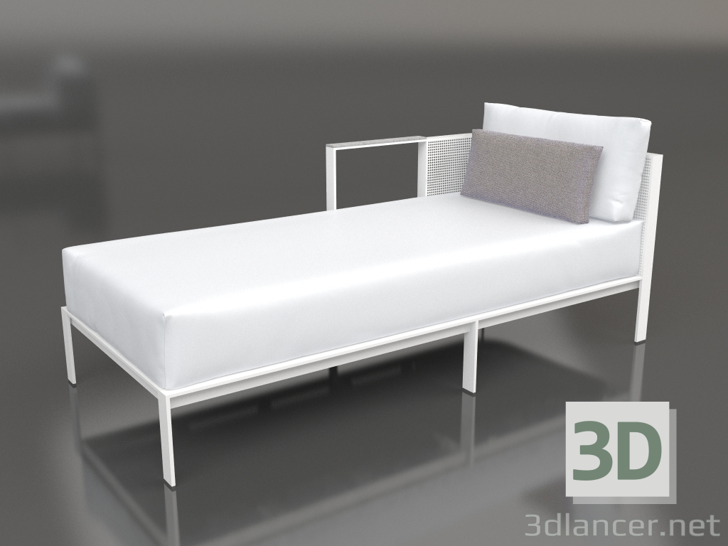 modèle 3D Module canapé, section 2 gauche (Blanc) - preview