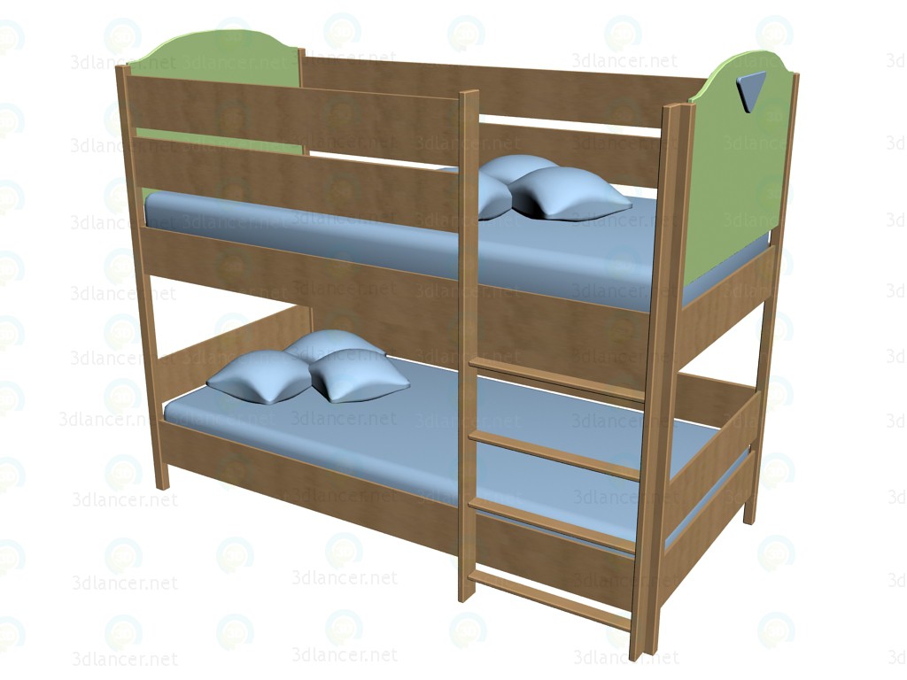 3d model Bed bunk 63KV08R right - preview