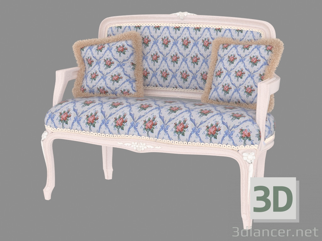 3D modeli Klasik çift kişilik kanepe - önizleme