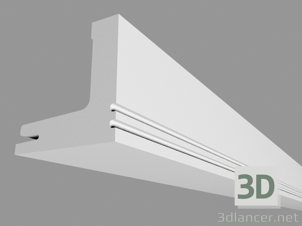 3D Modell Gesims für verdeckte Beleuchtung C361 - Streifen (200 x 5 x 5 cm) - Vorschau