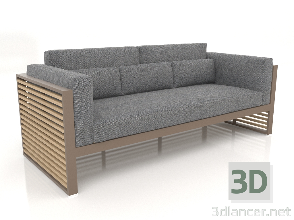 3D Modell 3-Sitzer-Sofa mit hoher Rückenlehne (Bronze) - Vorschau