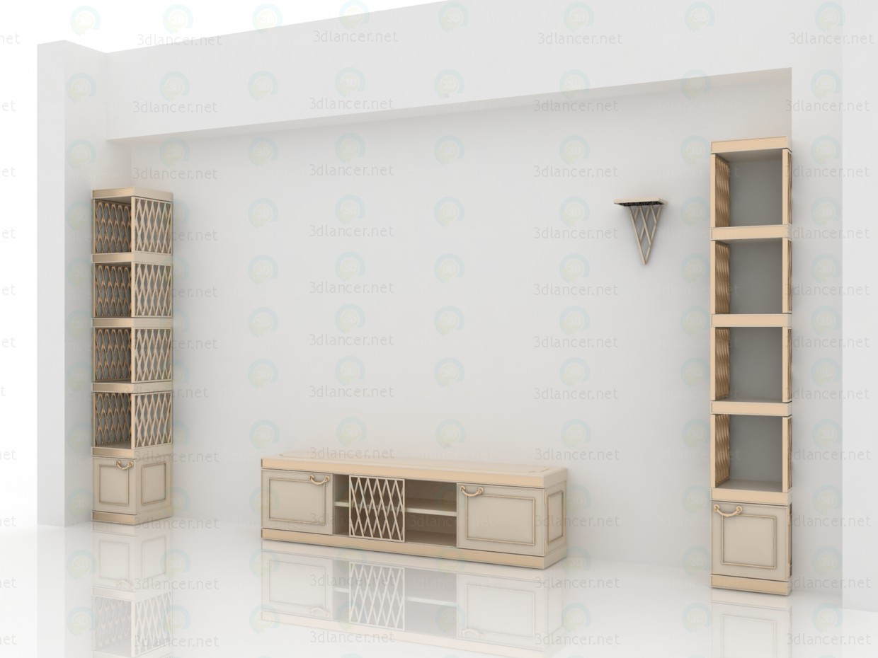 3d Корпусні меблі для класичної вітальні модель купити - зображення
