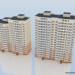 3 डी मॉडल बहुमंजिला आवासीय भवन - पूर्वावलोकन