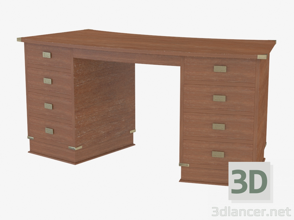 3d model Writing table rounded - preview