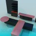 modello 3D Set di mobili soggiorno - anteprima