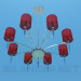 modello 3D Lampadario decorato con picchi di cristallo - anteprima