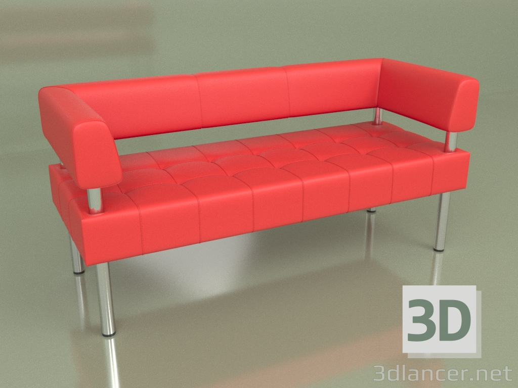 3 डी मॉडल सोफा थ्री-सीटर बिजनेस (रेड2 लेदर) - पूर्वावलोकन