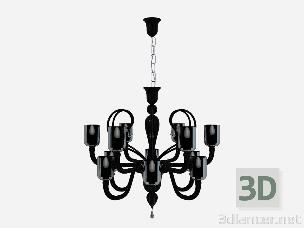 3D Modell Decke Leuchte Kronleuchter Lampe 12 Arme - Vorschau
