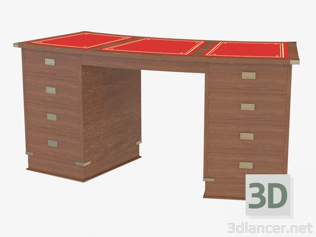 3D Modell Schreibtisch mit runden Einsätzen in der Arbeitsplatte - Vorschau