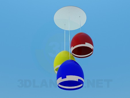 3d модель Цветной светильник – превью