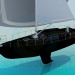 3d модель Човен з вітрилом – превью