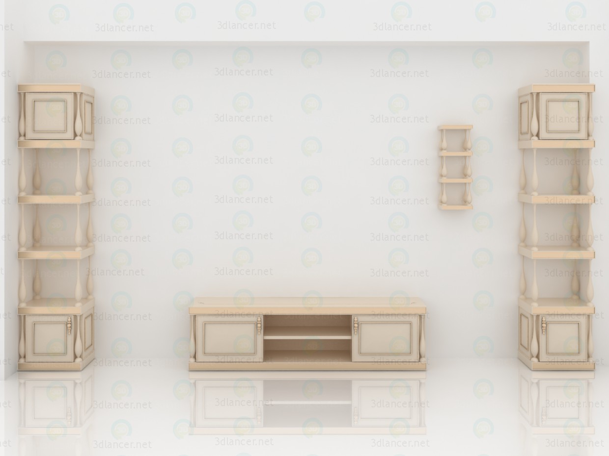3D Klasik oturma odası mobilyaları modeli satın - render