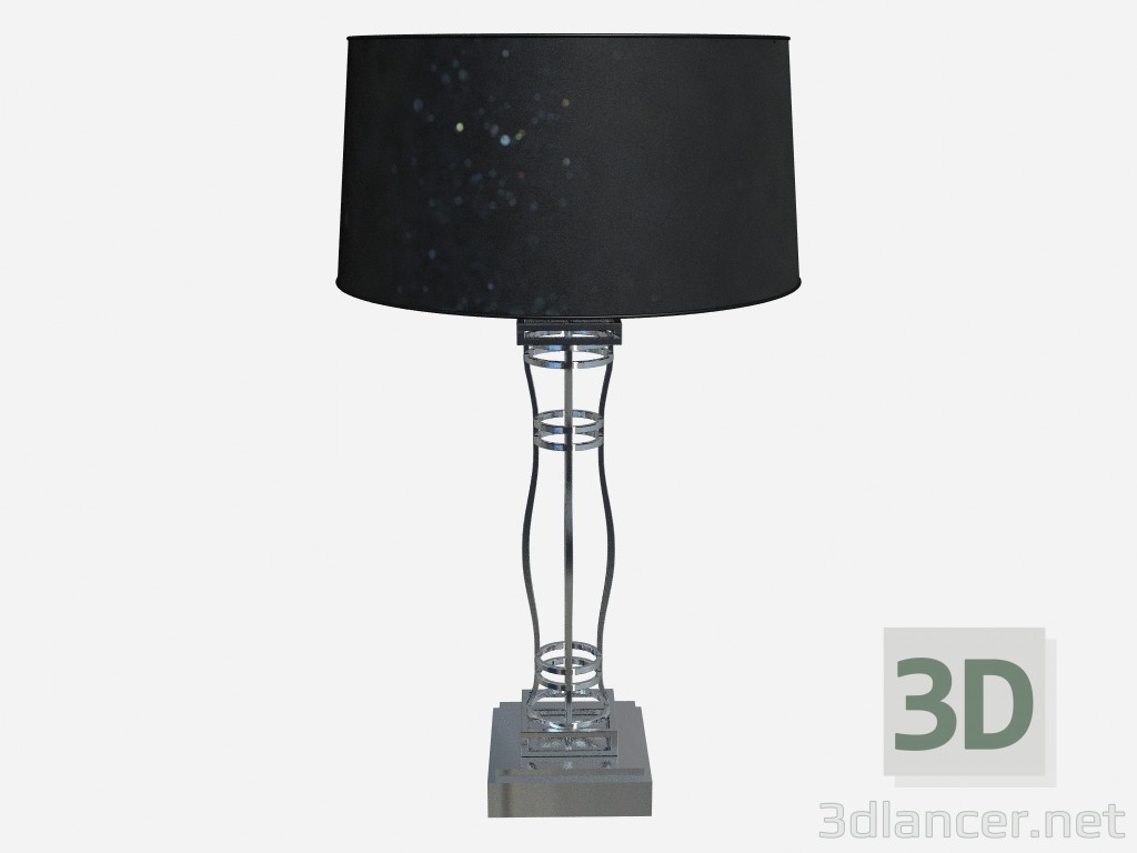 3D Modell Tischlampe Lampe aus glänzendem Stahl Metall h75 - Vorschau