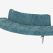 modèle 3D Canapé semi-circulaire sans accoudoirs - preview