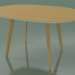 3D Modell Ovaler Tisch 3506 (H 74 - 135 x 100 cm, M02, natürliche Eiche, Option 2) - Vorschau
