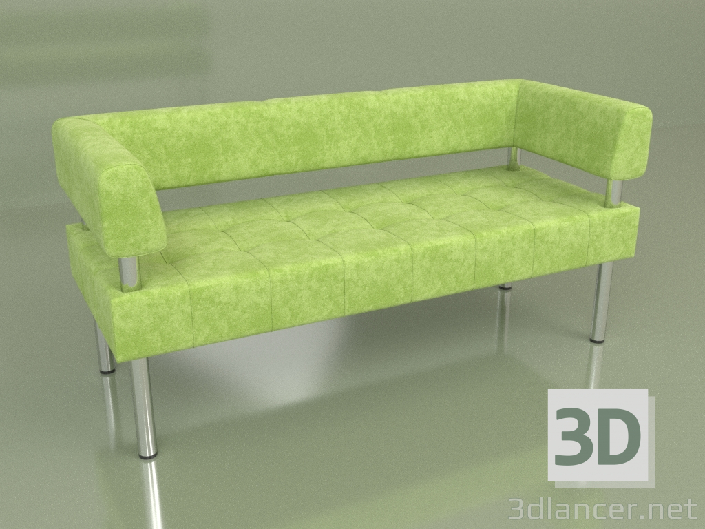 modello 3D Divano tre posti Business (velluto verde) - anteprima