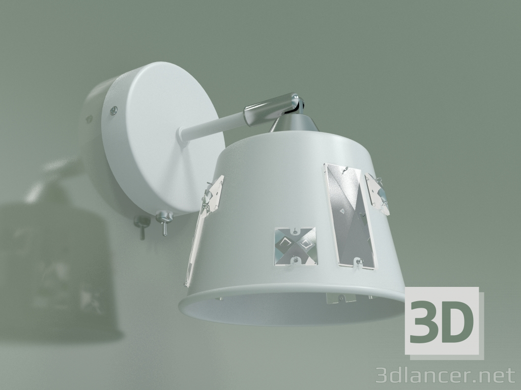 modello 3D Lampada da parete Benna 70105-1 (bianco) - anteprima