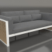 3D Modell 3-Sitzer-Sofa mit hoher Rückenlehne (Achatgrau) - Vorschau