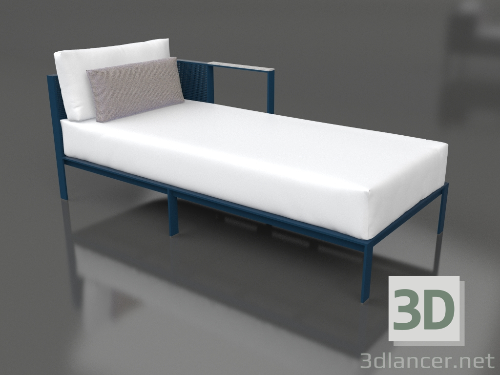 3d model Módulo sofá sección 2 derecha (Gris azul) - vista previa