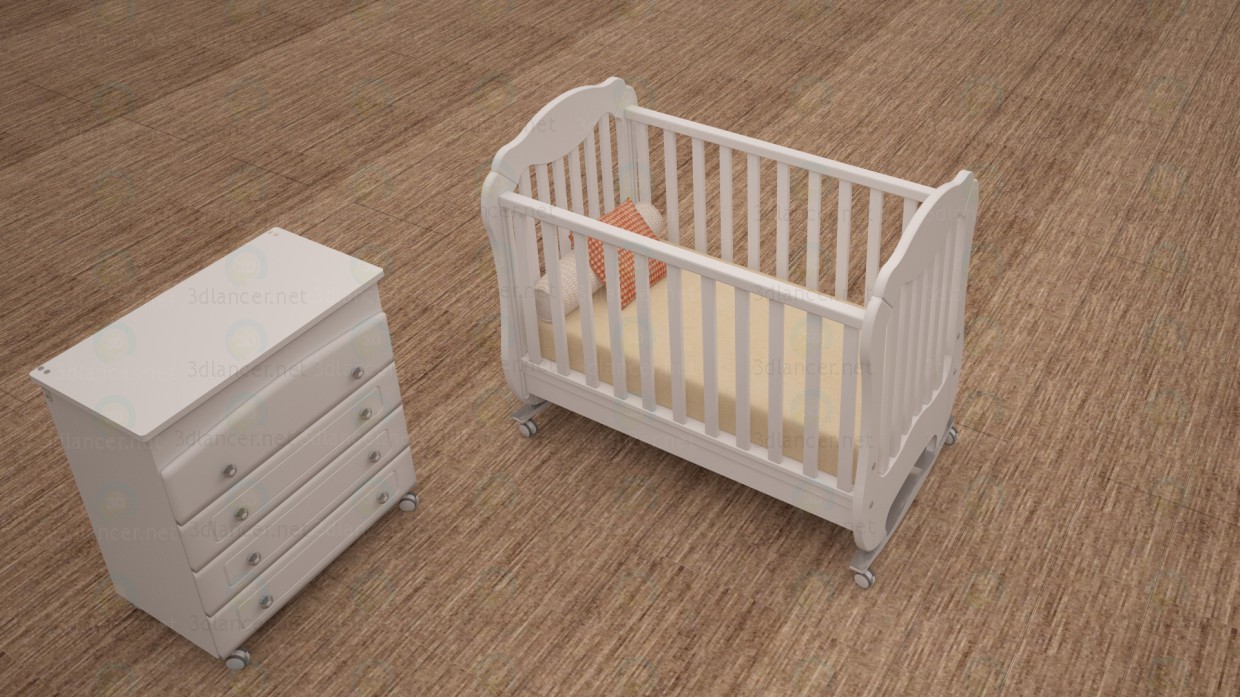 modèle 3D de Lit bébé acheter - rendu