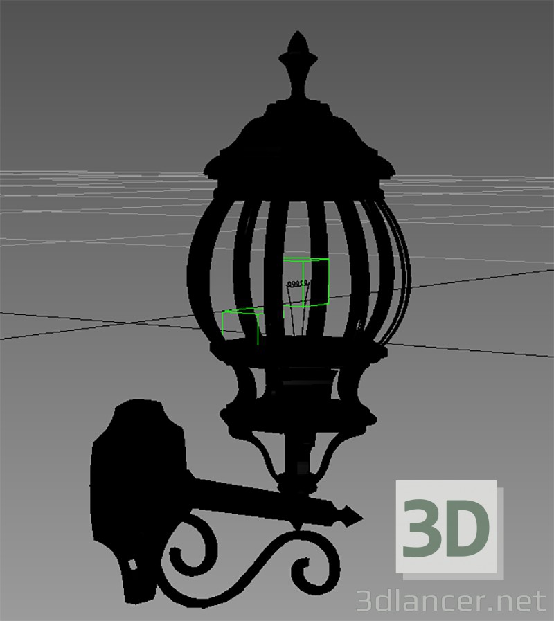 modello 3D lampada di ferro - anteprima