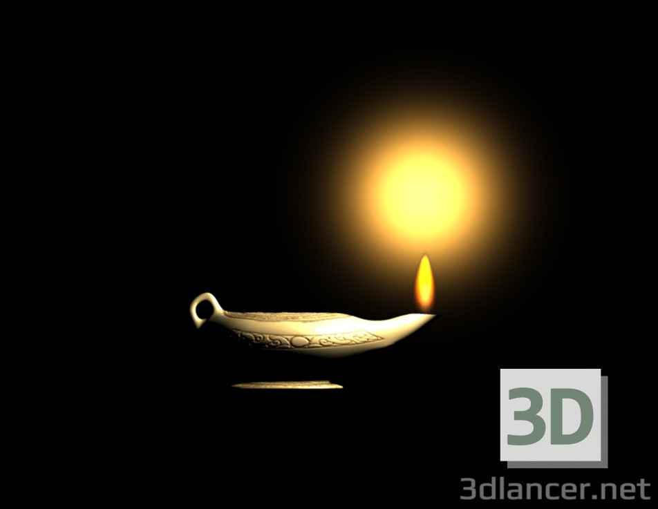 3D modeli Eski Yağ Lambası - önizleme