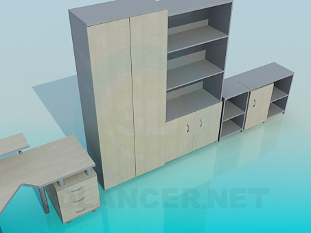 3d модель Меблі для робочого кабінету – превью