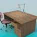 modèle 3D Bureau en bois - preview