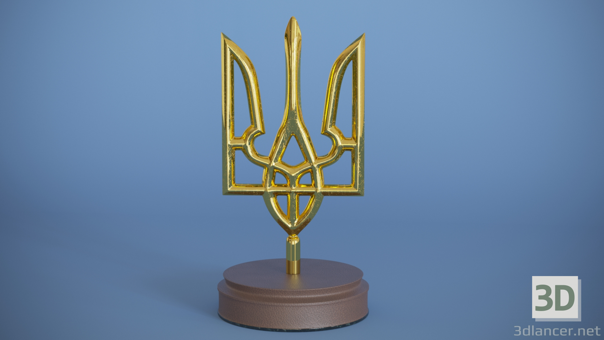 3d Герб Украины модель купить - ракурс