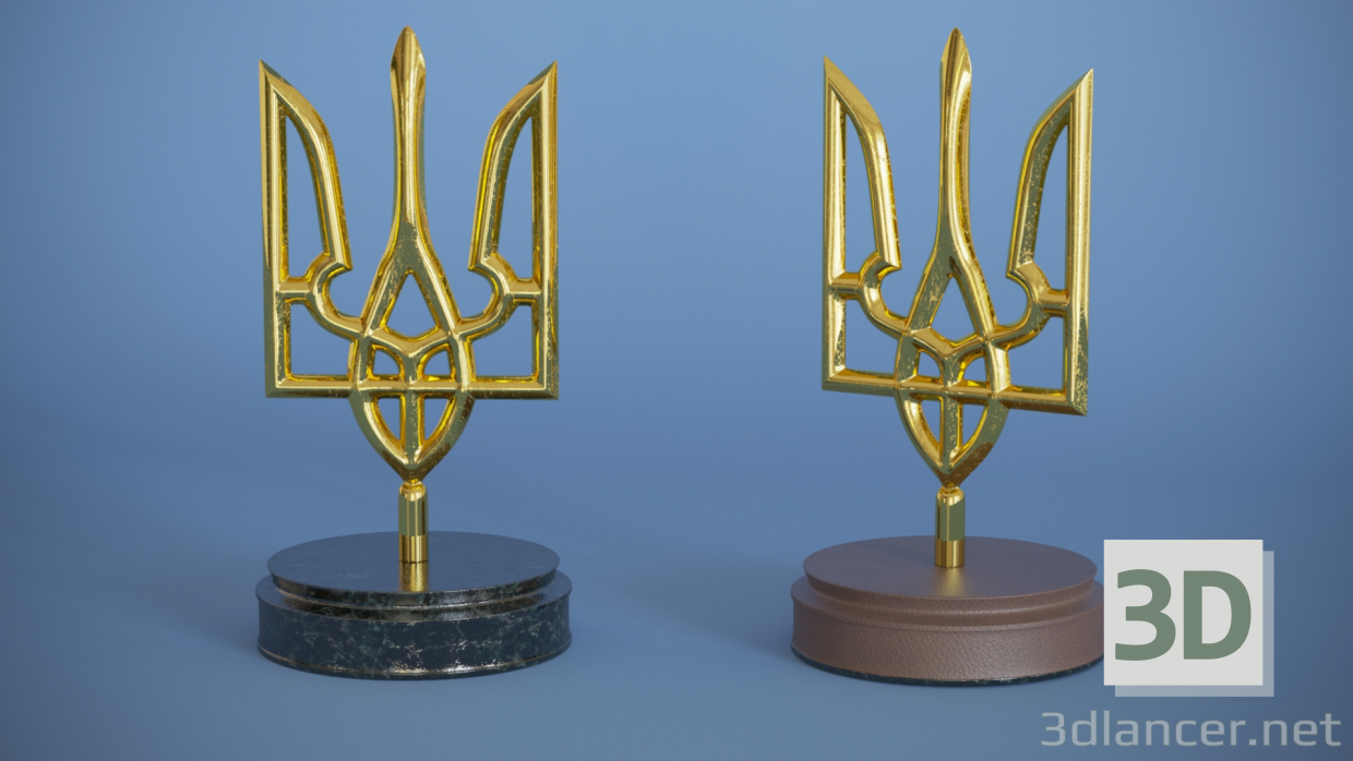 3d Emblem of Ukraine model buy - render