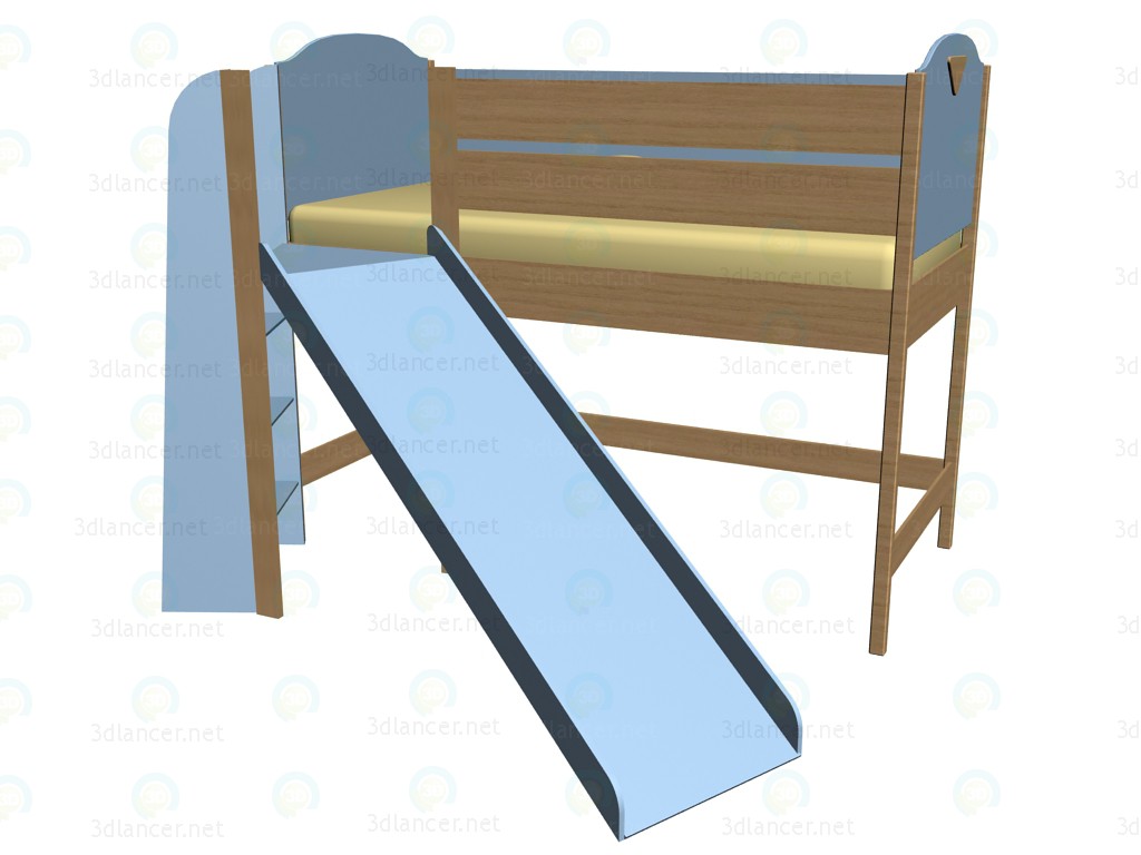 3d модель Ліжко ярусне з гіркою 63КВ04 – превью