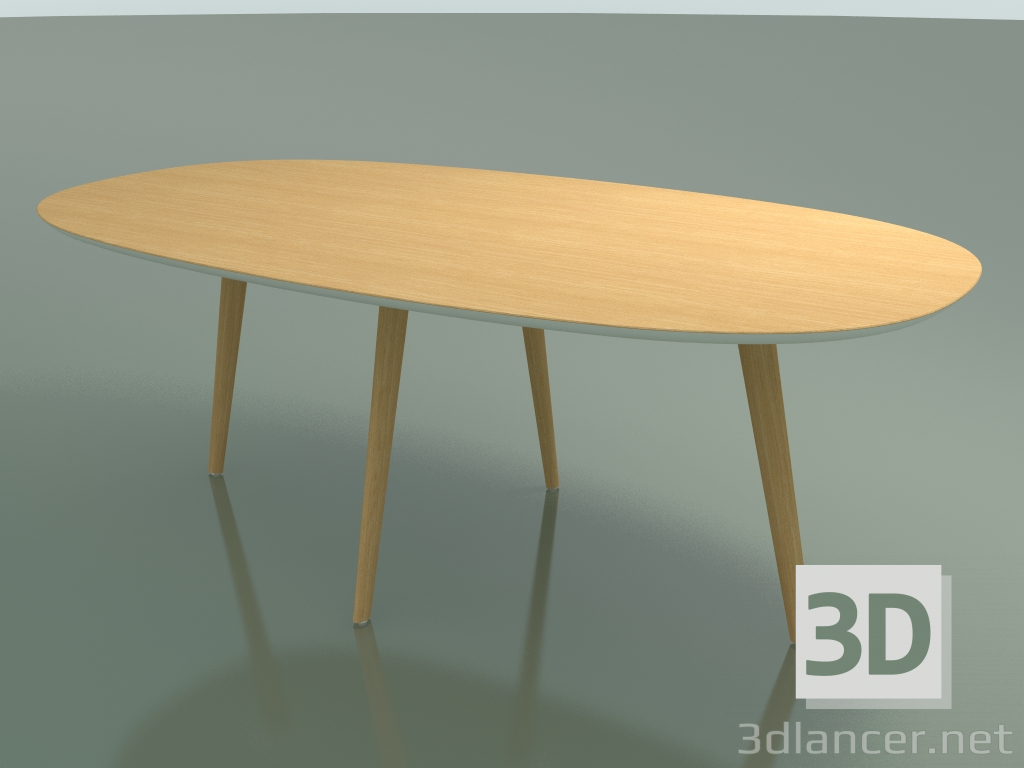 3D Modell Ovaler Tisch 3507 (H 74 - 200x110 cm, M02, natürliche Eiche, Option 1) - Vorschau