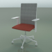 modèle 3D Chaise à dossier haut 6502 (5 roulettes, avec filet, accoudoir 3D standard réglable, V12) - preview