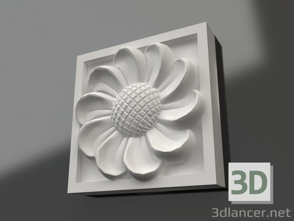 modèle 3D Élément décoratif en plâtre DE 007 (80x80x22) - preview