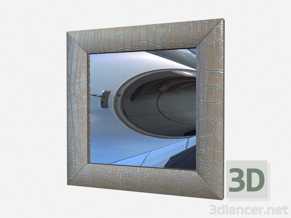 modèle 3D Miroir finition de peau de crocodile - preview