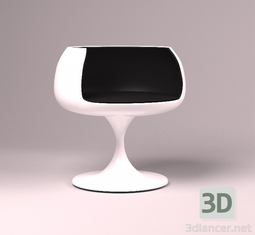 3d model vidrio silla - vista previa